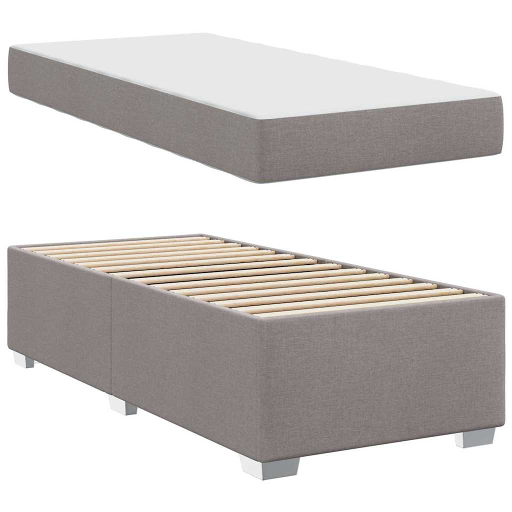 vidaXL Σκελετός Κρεβατιού με στρώμα Taupe 90 x 200 cm ύφασμα