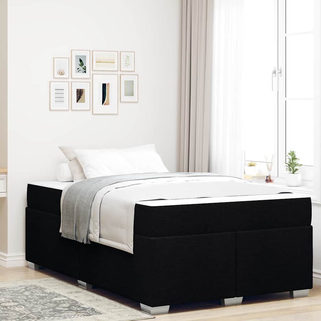 vidaXL Σκελετός Κρεβατιού με στρώμα Μαύρο 120 x 190 cm ύφασμα