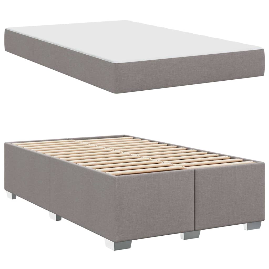 vidaXL Σκελετός Κρεβατιού με στρώμα Taupe 120 x 190 cm ύφασμα