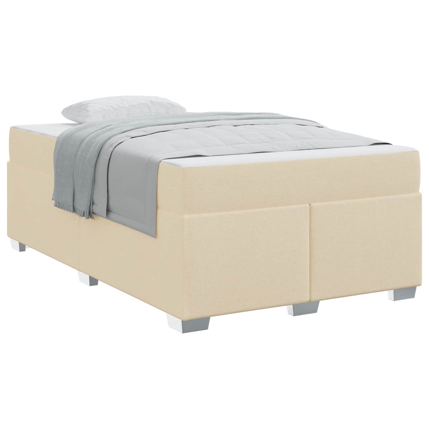 vidaXL Σκελετός Κρεβατιού με στρώμα Κρεμ 120 x 190 cm ύφασμα