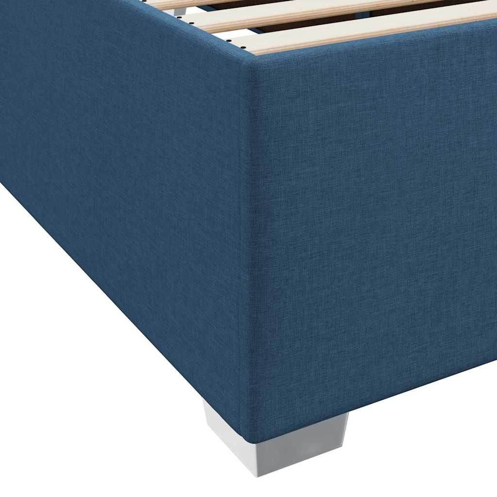 vidaXL Σκελετός Κρεβατιού με στρώμα Μπλε 120 x 190 cm ύφασμα
