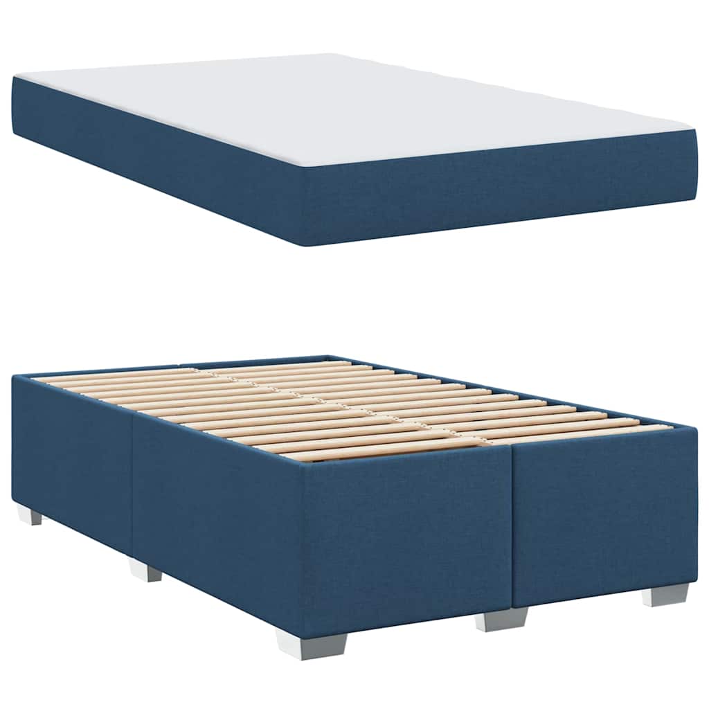 vidaXL Σκελετός Κρεβατιού με στρώμα Μπλε 120 x 190 cm ύφασμα