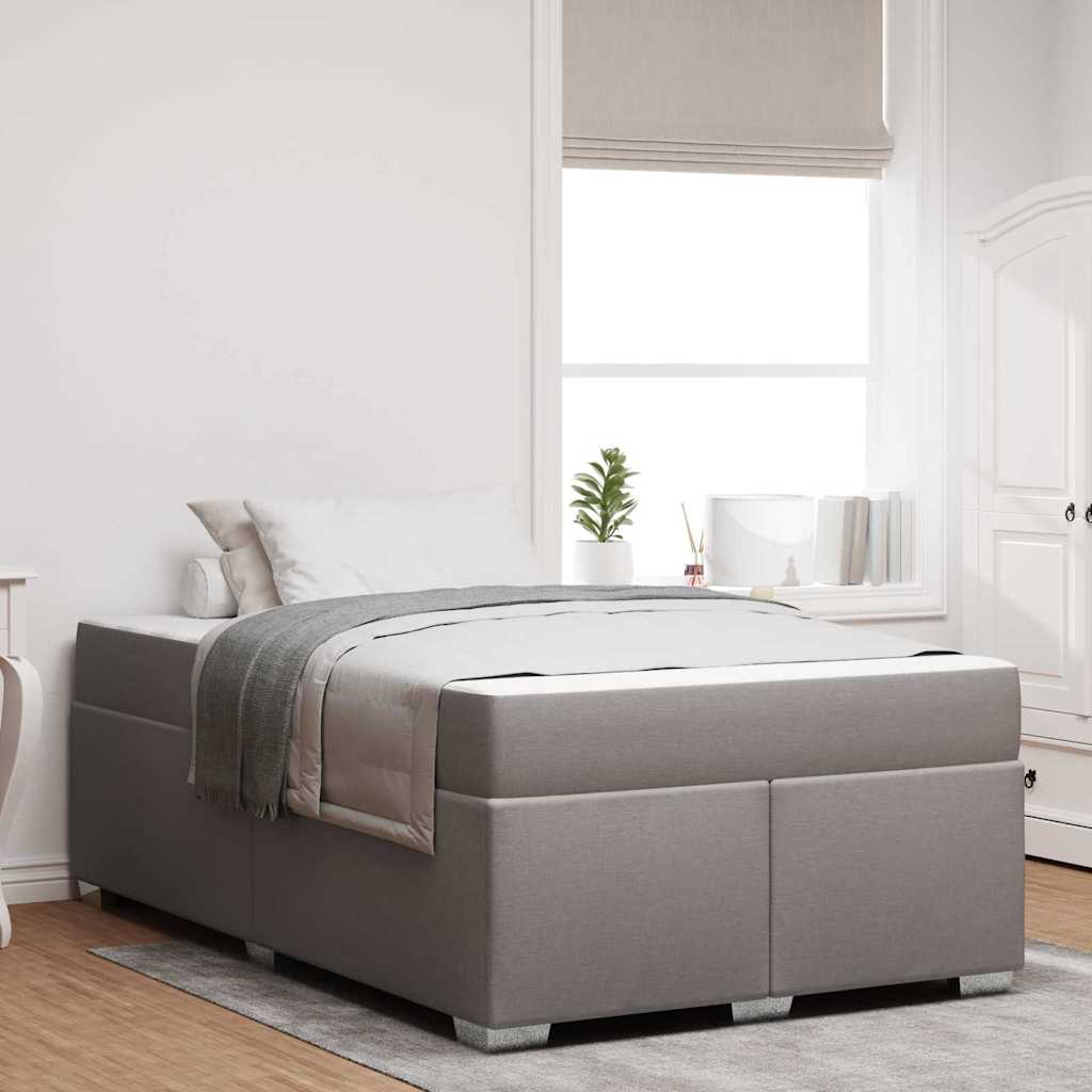 vidaXL Σκελετός Κρεβατιού με στρώμα Taupe 120 x 200 cm ύφασμα