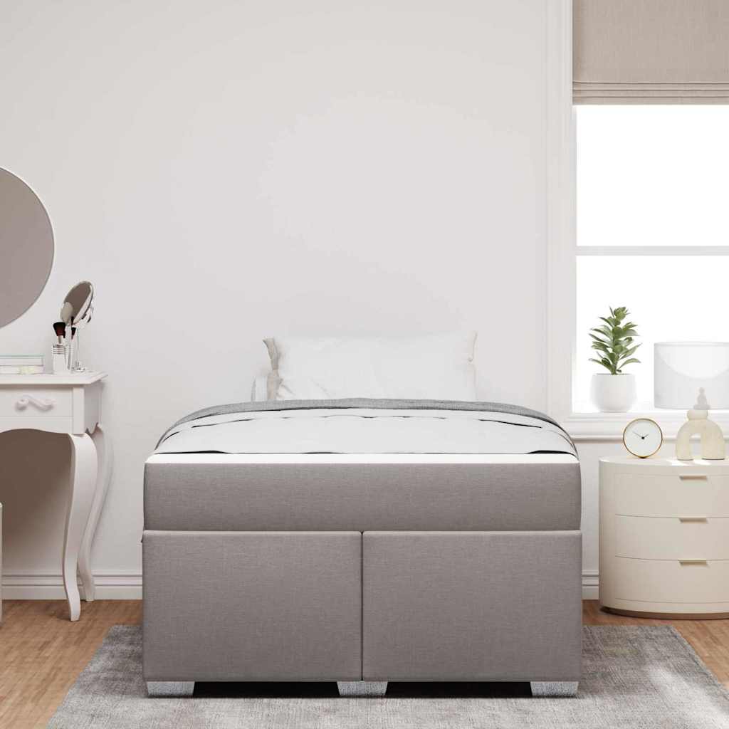 vidaXL Σκελετός Κρεβατιού με στρώμα Taupe 120 x 200 cm ύφασμα
