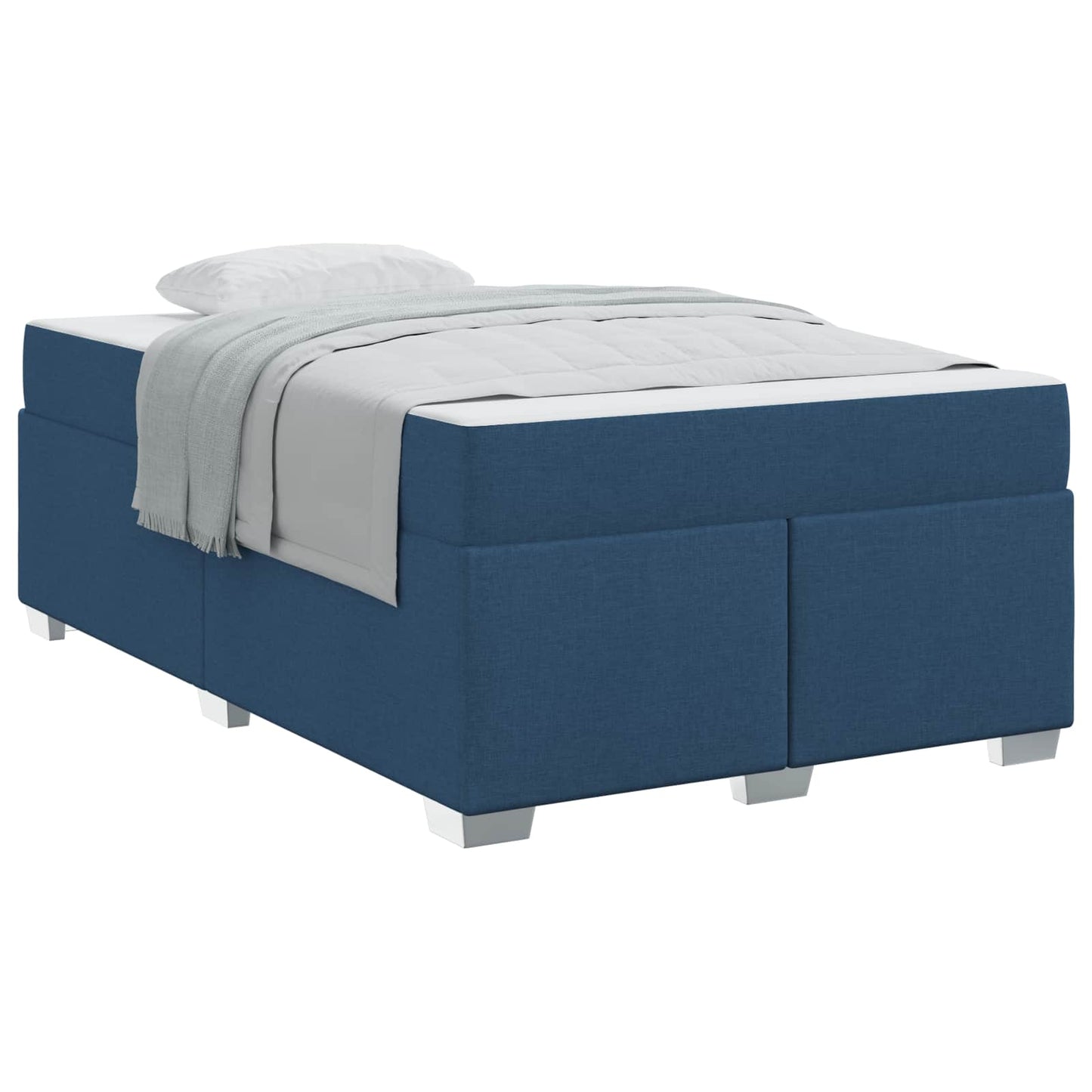 vidaXL Σκελετός Κρεβατιού με στρώμα Μπλε 120 x 200 cm ύφασμα