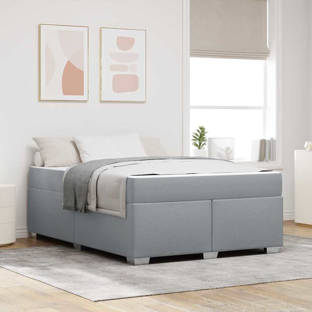 vidaXL Σκελετός Κρεβατιού Ανοιχτό γκρι 140 x 200 cm ύφασμα