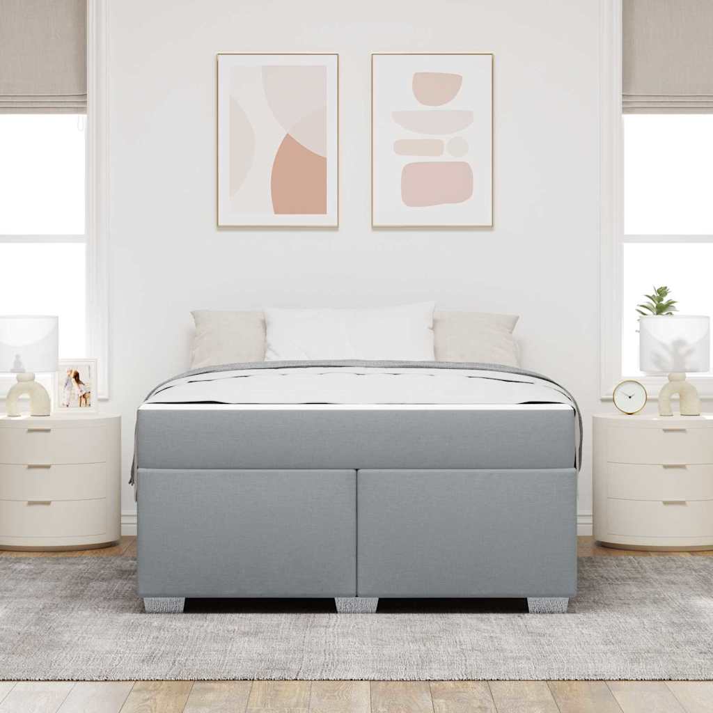 vidaXL Σκελετός Κρεβατιού Ανοιχτό γκρι 140 x 200 cm ύφασμα