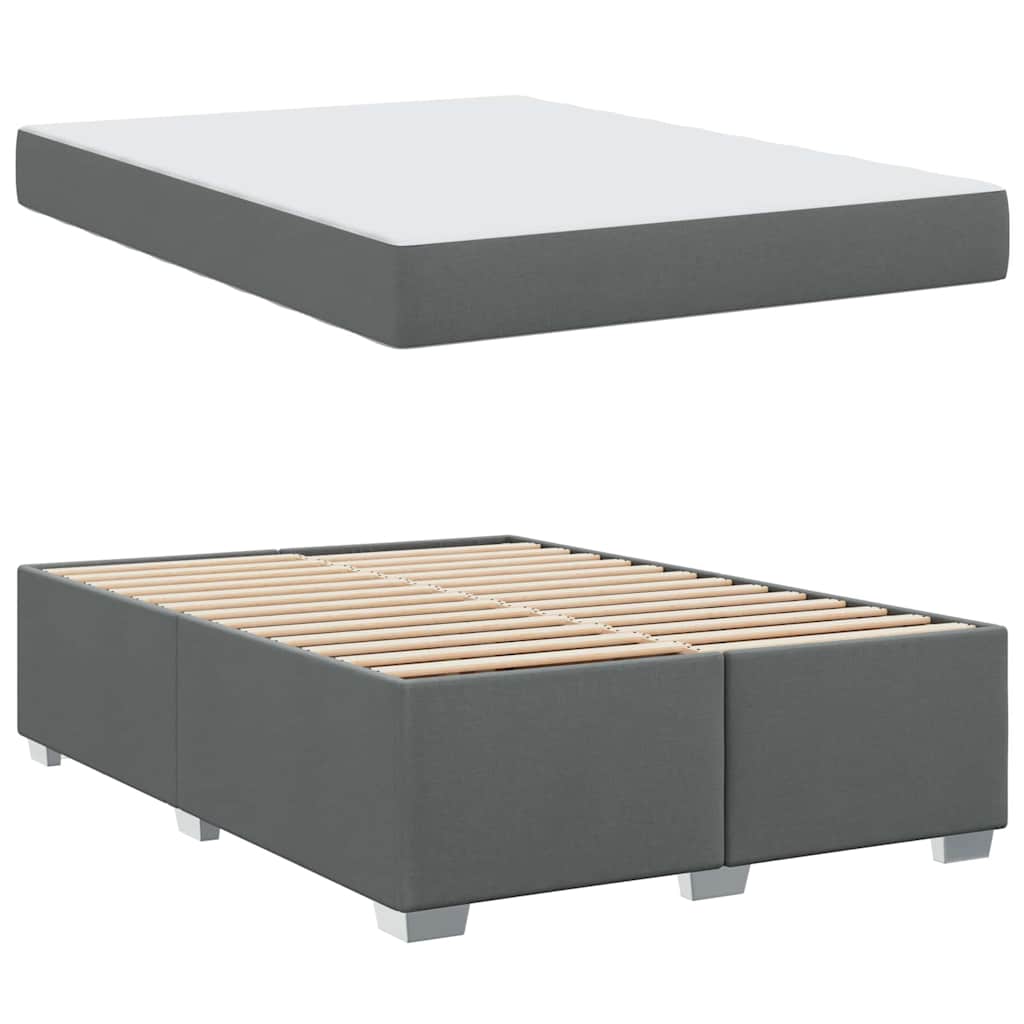 vidaXL Σκελετός Κρεβατιού Σκούρο γκρι 140 x 200 cm ύφασμα