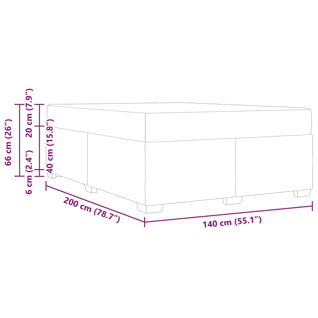 vidaXL Σκελετός Κρεβατιού Μαύρο 140 x 200 cm ύφασμα