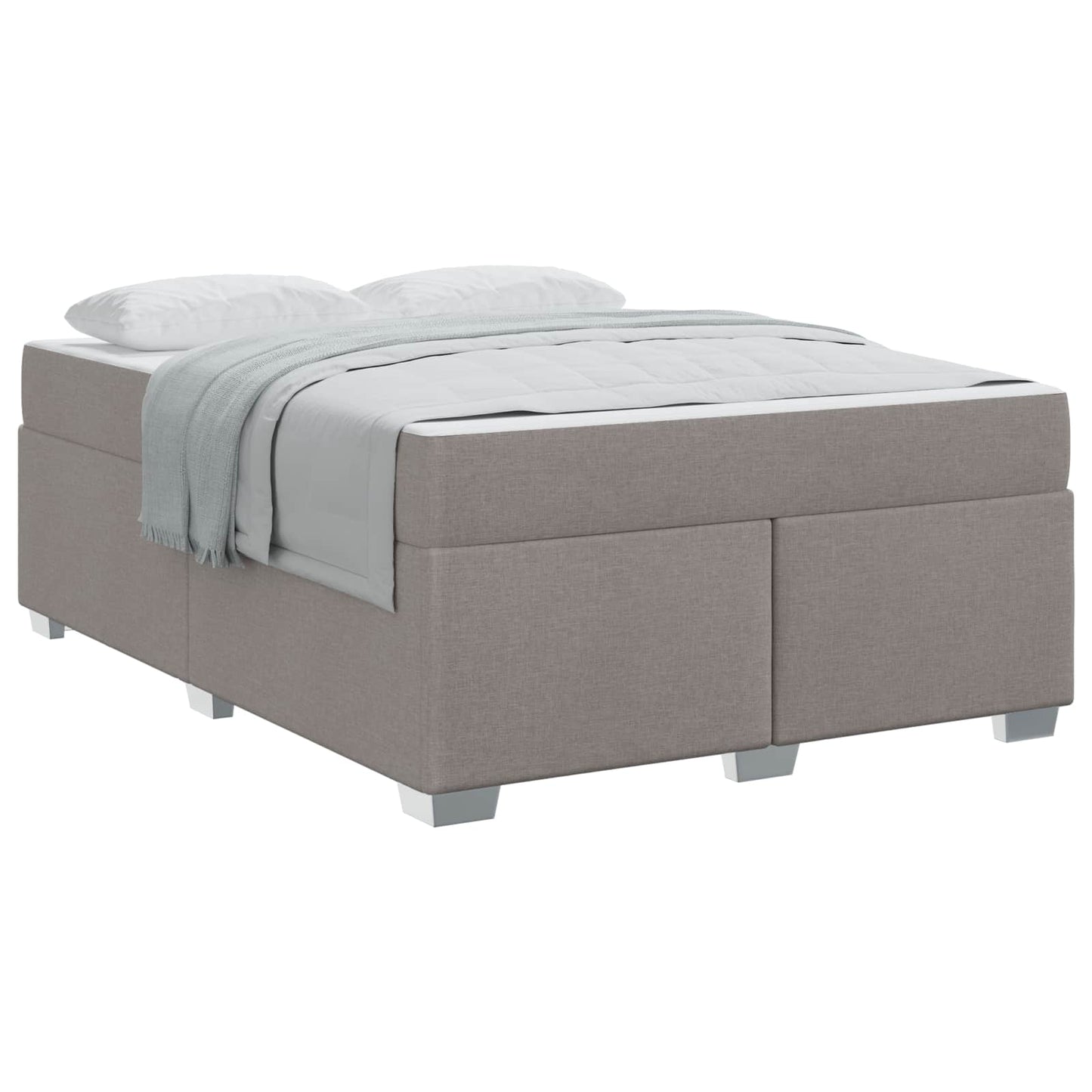vidaXL Σκελετός Κρεβατιού με στρώμα Taupe 140 x 200 cm ύφασμα