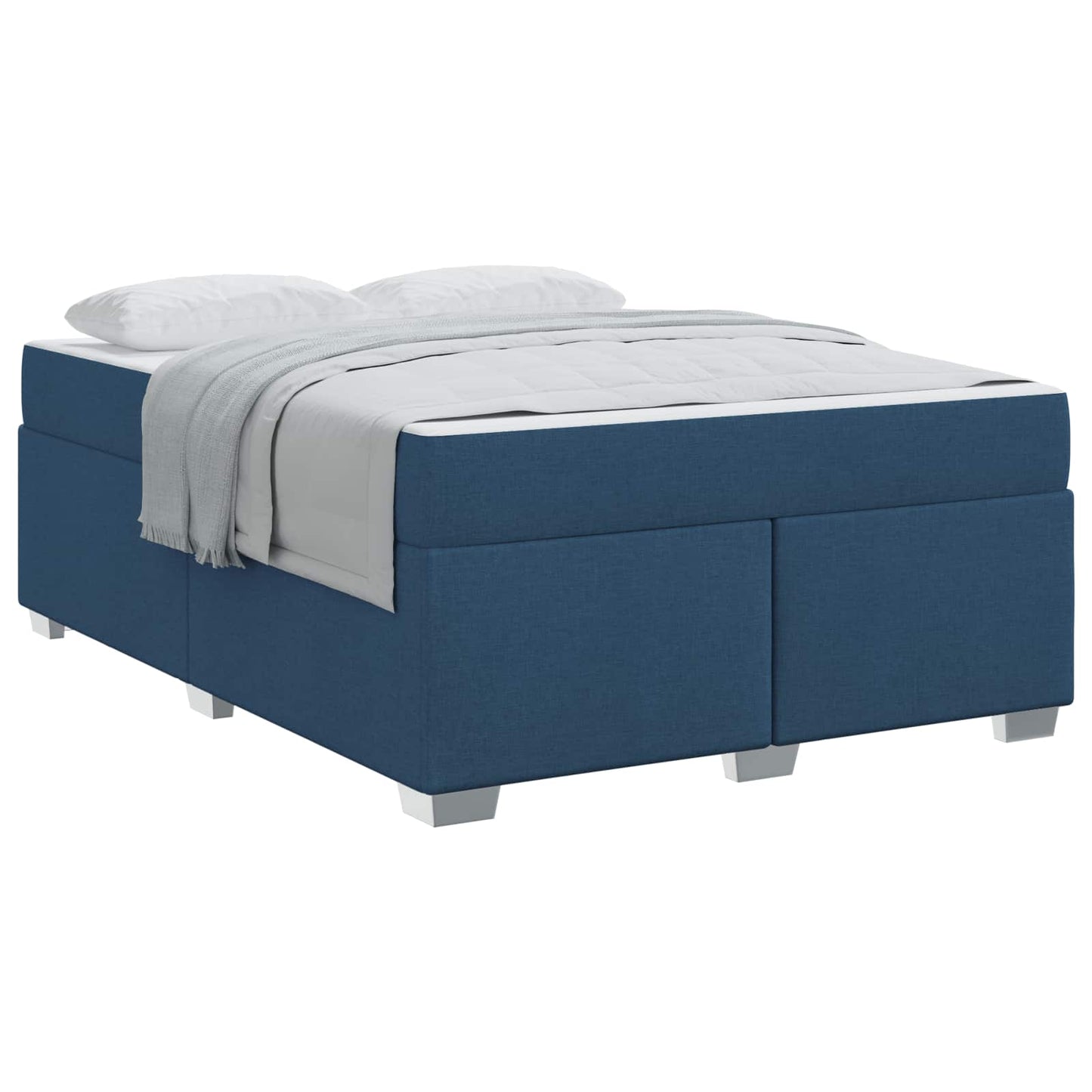 vidaXL Σκελετός Κρεβατιού με στρώμα Μπλε 140 x 200 cm ύφασμα