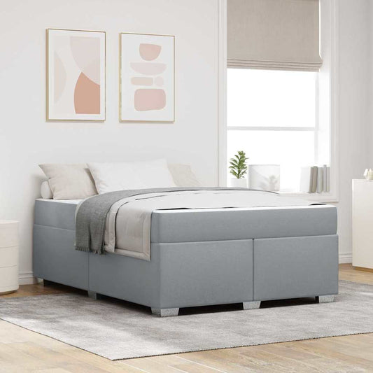 vidaXL Σκελετός Κρεβατιού Ανοιχτό γκρι 160 x 200 cm ύφασμα