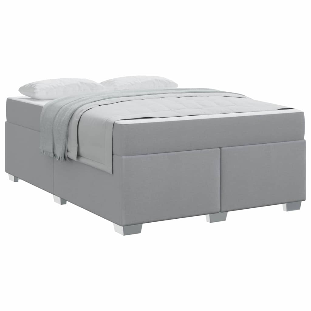 vidaXL Σκελετός Κρεβατιού Ανοιχτό γκρι 160 x 200 cm ύφασμα