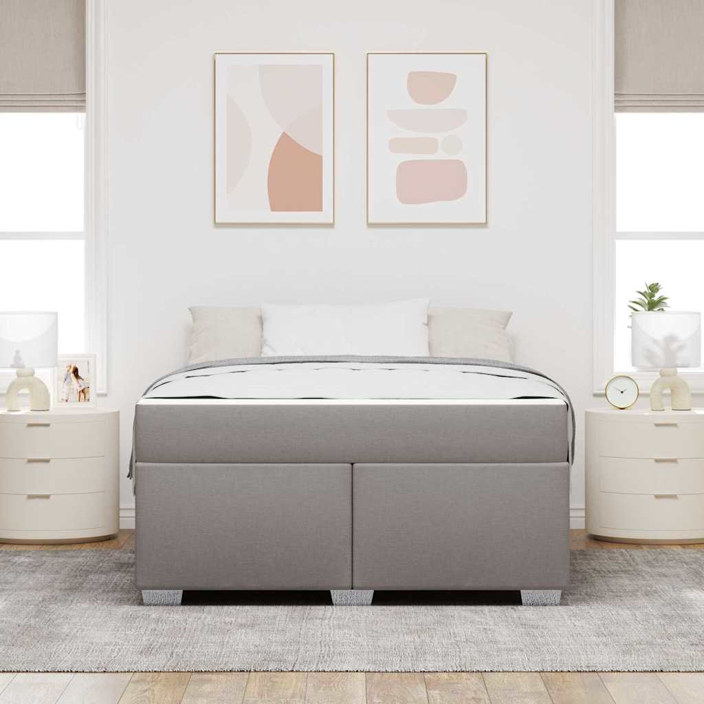 vidaXL Σκελετός Κρεβατιού με στρώμα Taupe 160 x 200 cm ύφασμα