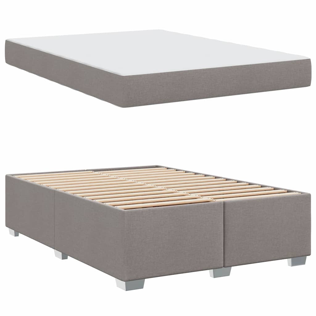 vidaXL Σκελετός Κρεβατιού με στρώμα Taupe 160 x 200 cm ύφασμα