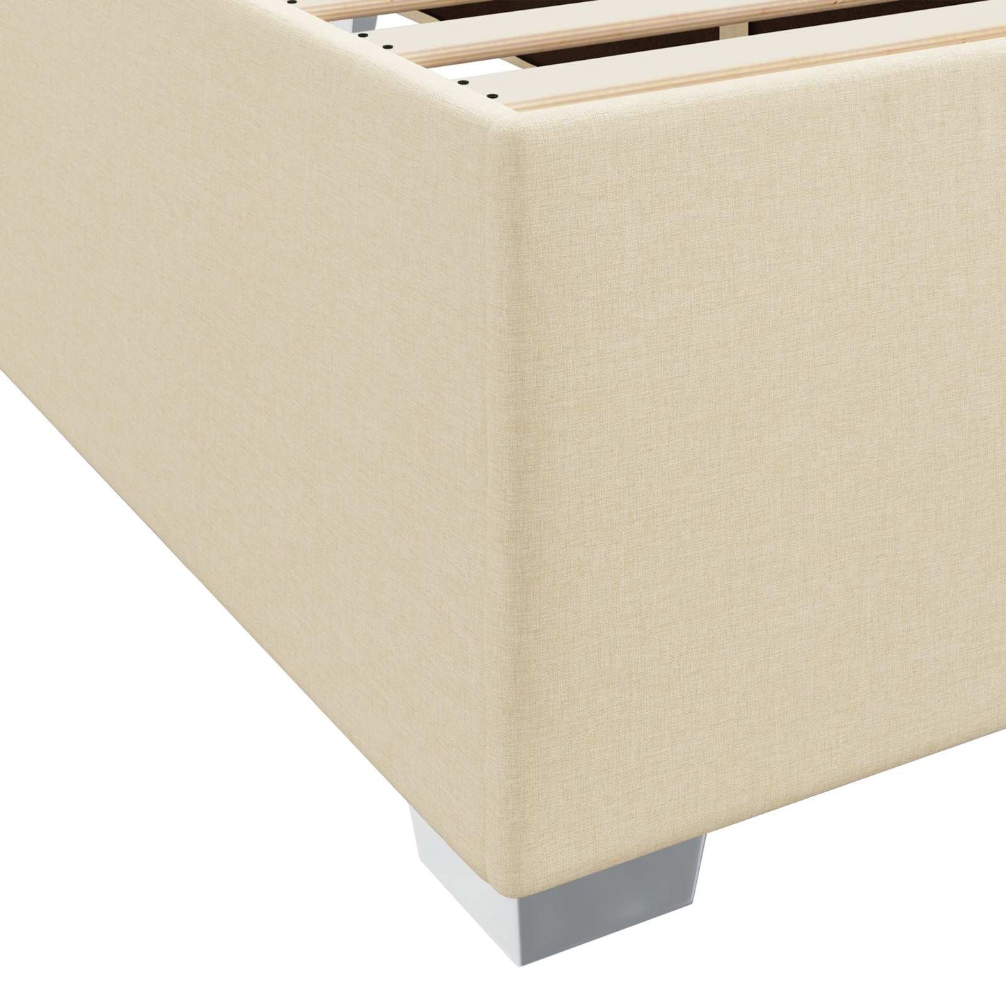 vidaXL Σκελετός Κρεβατιού με στρώμα Κρεμ 160 x 200 cm ύφασμα