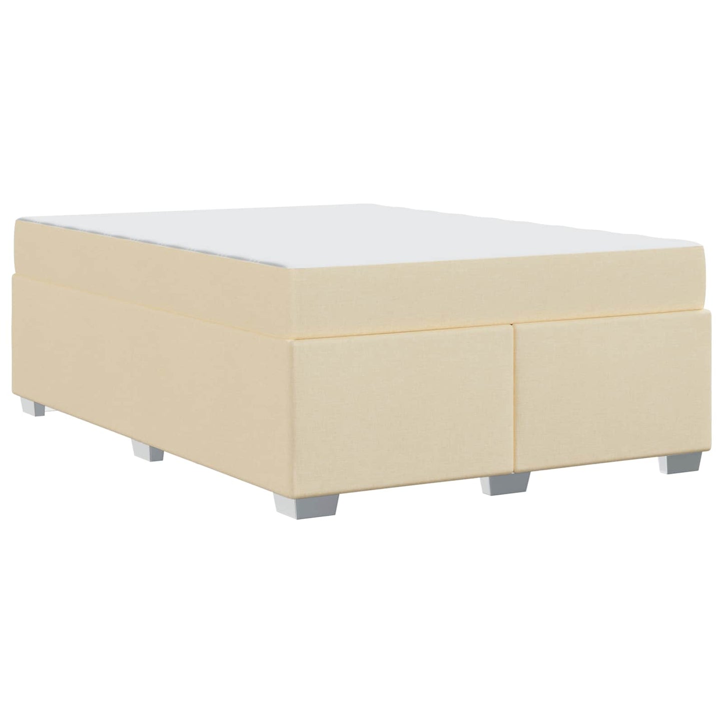 vidaXL Σκελετός Κρεβατιού με στρώμα Κρεμ 160 x 200 cm ύφασμα