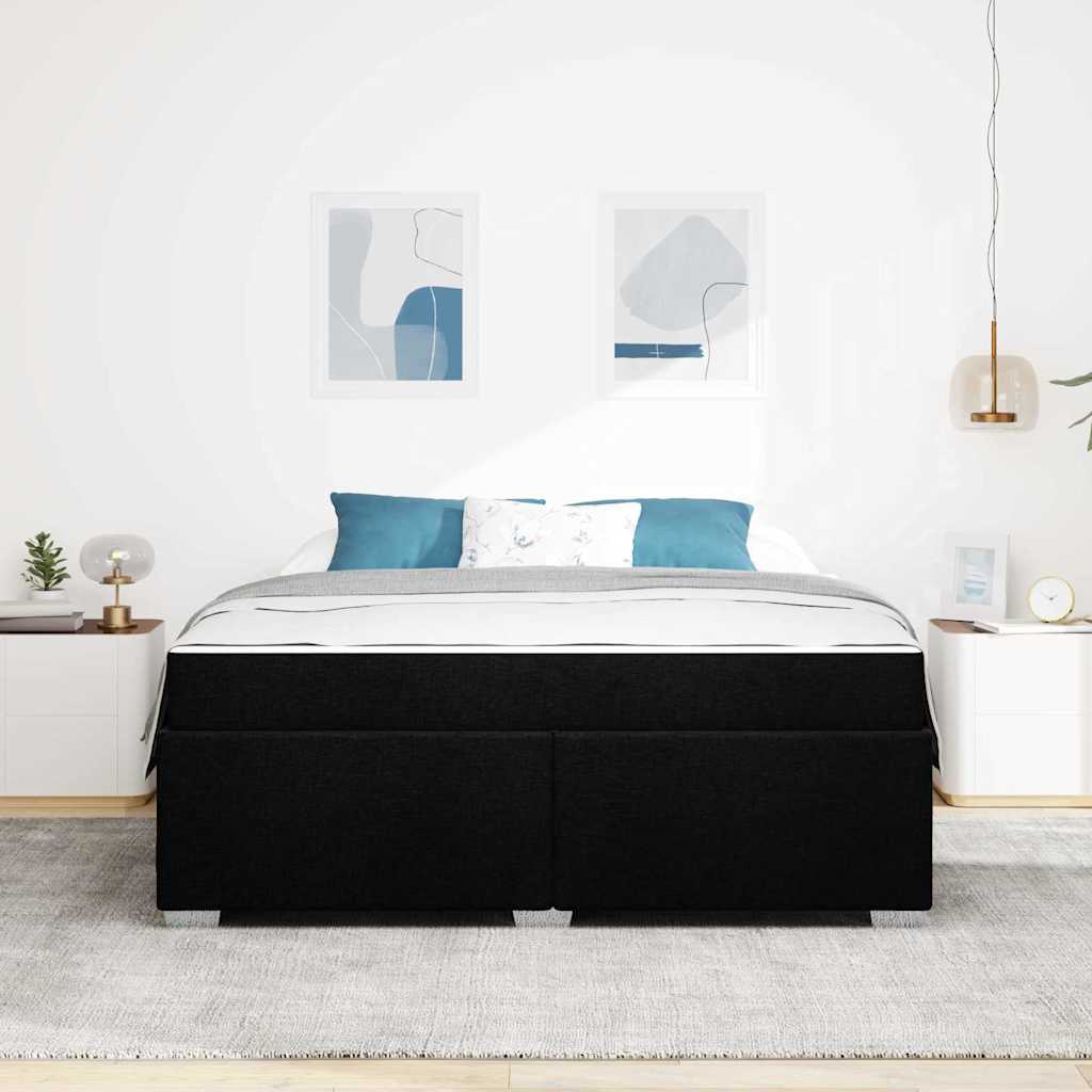 vidaXL Σκελετός Κρεβατιού με στρώμα Μαύρο 180 x 200 cm ύφασμα