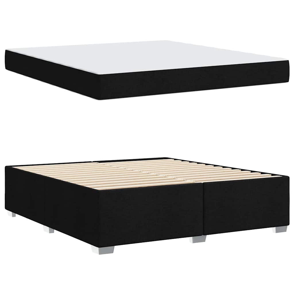 vidaXL Σκελετός Κρεβατιού με στρώμα Μαύρο 180 x 200 cm ύφασμα