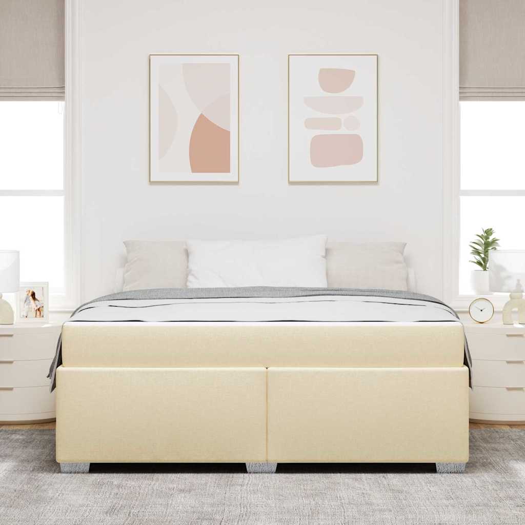 vidaXL Σκελετός Κρεβατιού με στρώμα Κρεμ 180 x 200 cm ύφασμα