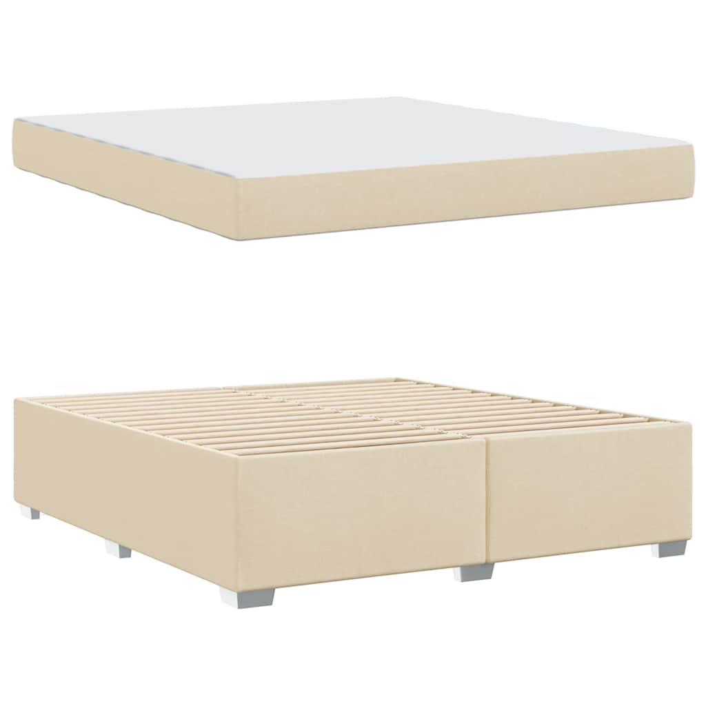 vidaXL Σκελετός Κρεβατιού με στρώμα Κρεμ 180 x 200 cm ύφασμα