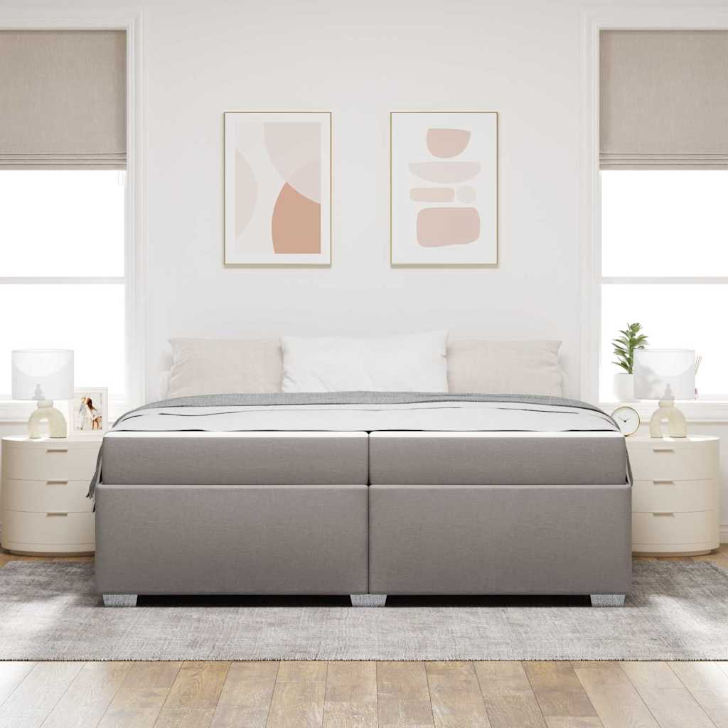 vidaXL Σκελετός Κρεβατιού με στρώμα Taupe 200 x 200 cm ύφασμα