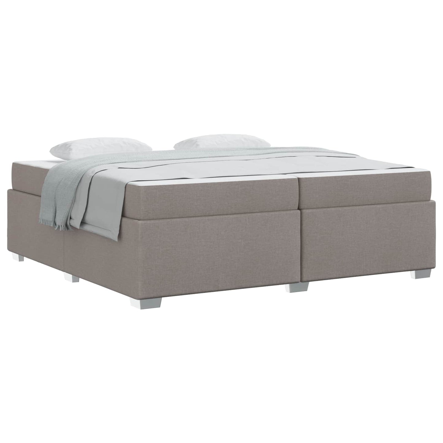 vidaXL Σκελετός Κρεβατιού με στρώμα Taupe 200 x 200 cm ύφασμα