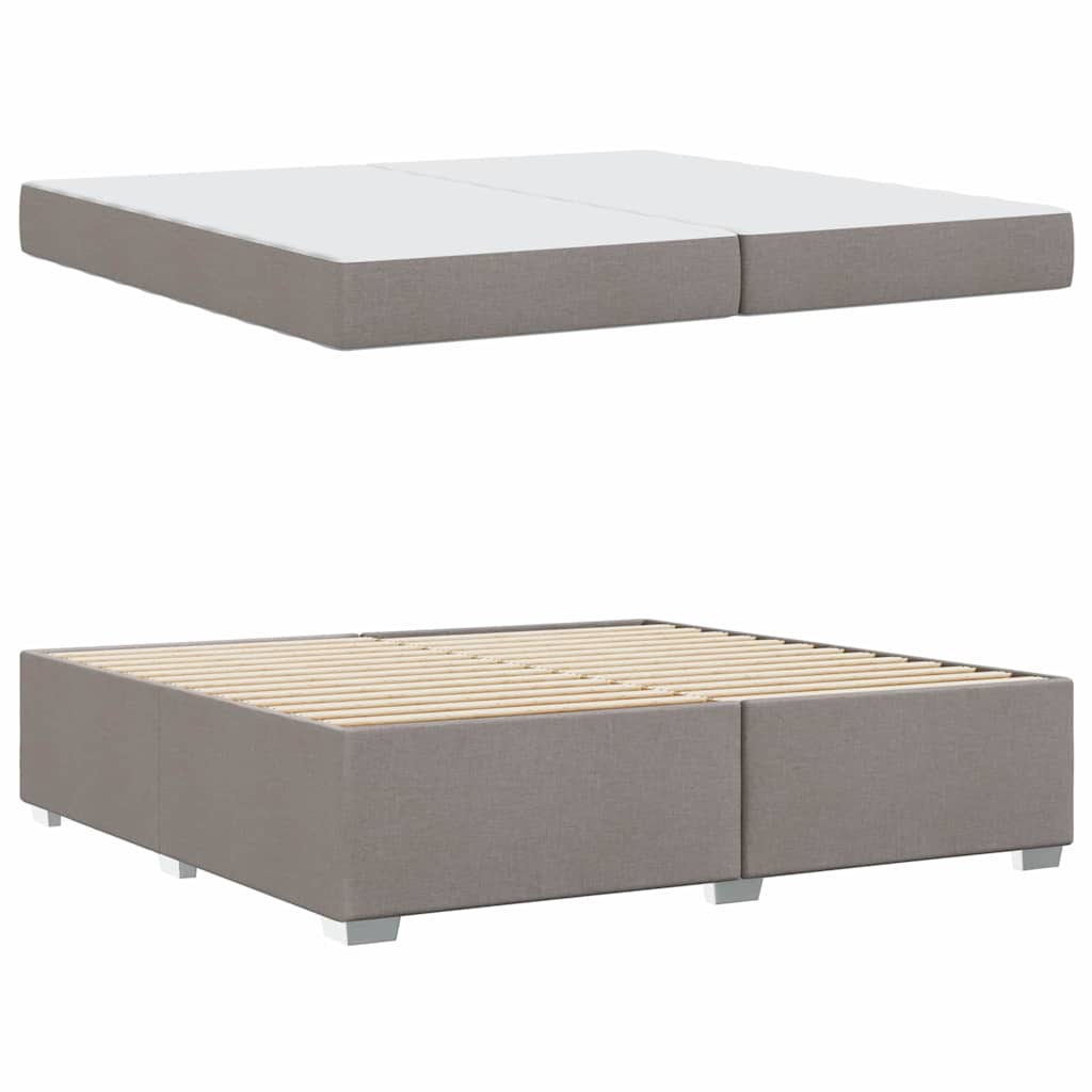 vidaXL Σκελετός Κρεβατιού με στρώμα Taupe 200 x 200 cm ύφασμα