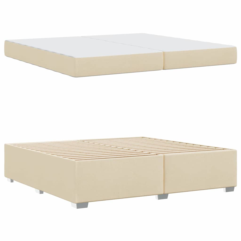 vidaXL Σκελετός Κρεβατιού με στρώμα Κρεμ 200 x 200 cm ύφασμα