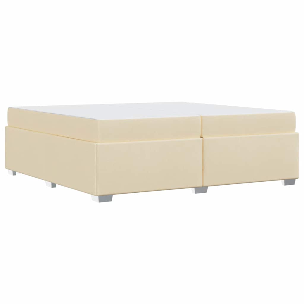 vidaXL Σκελετός Κρεβατιού με στρώμα Κρεμ 200 x 200 cm ύφασμα