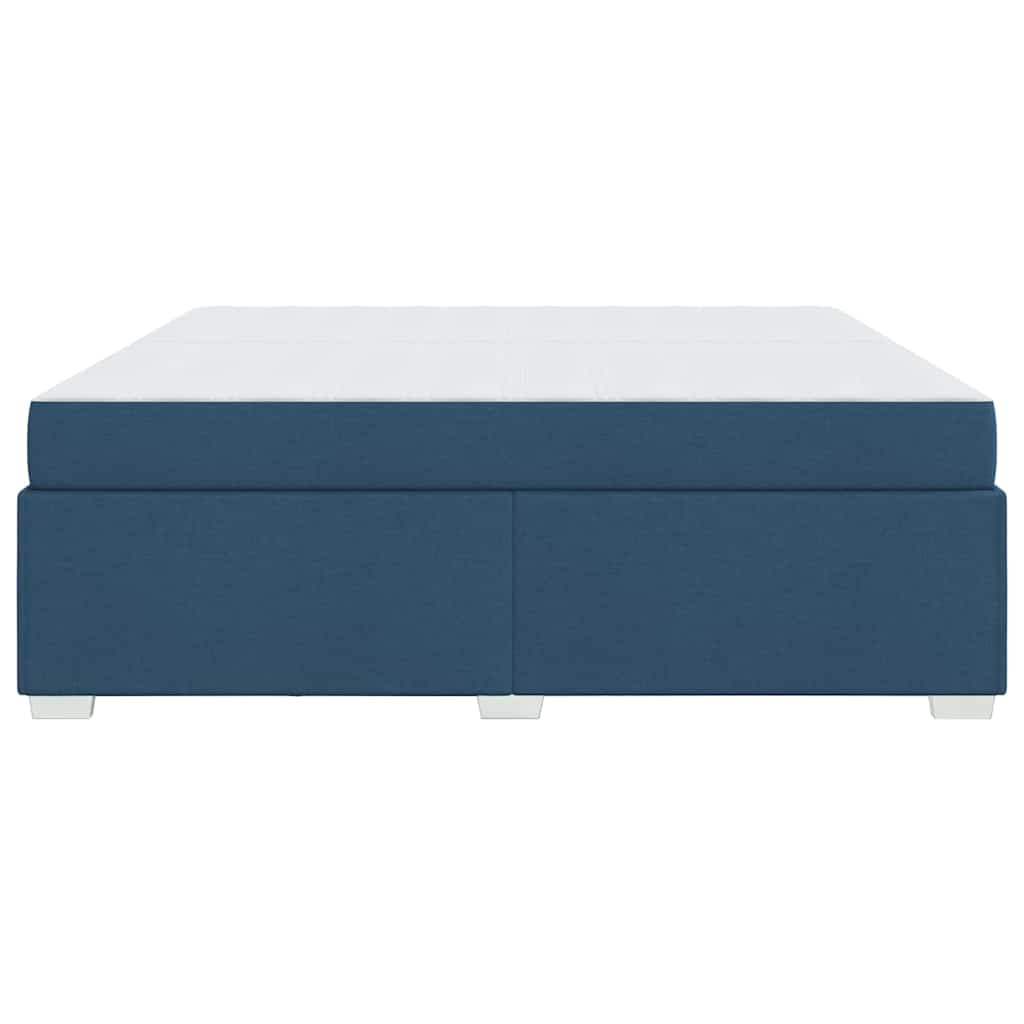 vidaXL Σκελετός Κρεβατιού με στρώμα Μπλε 200 x 200 cm ύφασμα