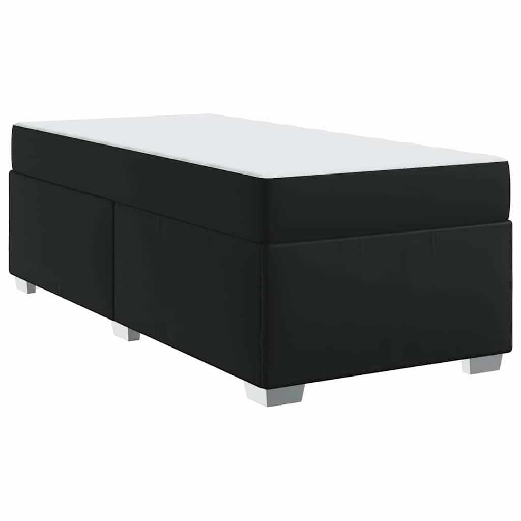 vidaXL Σκελετός Κρεβατιού Μαύρο 90 x 190 cm Τεχνητό δέρμα