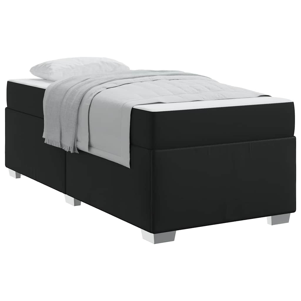 vidaXL Σκελετός Κρεβατιού Μαύρο 90 x 190 cm Τεχνητό δέρμα