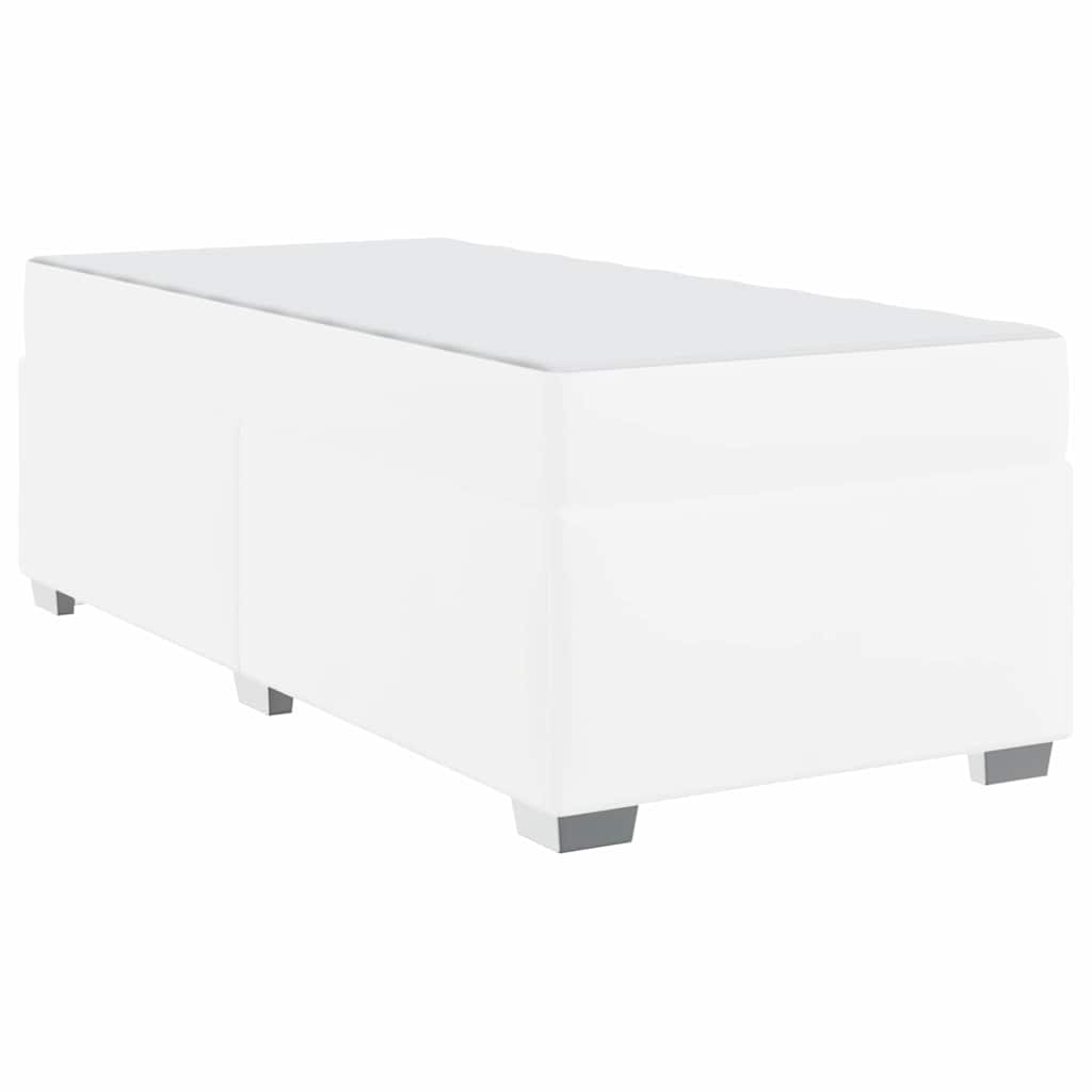 vidaXL Σκελετός Κρεβατιού Λευκό 90 x 200 cm Τεχνητό δέρμα