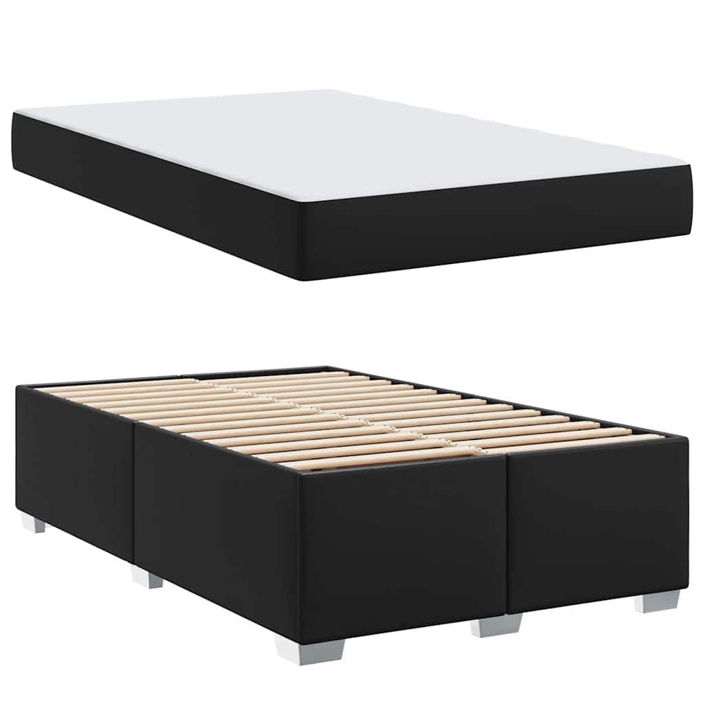 vidaXL Σκελετός Κρεβατιού Μαύρο 120 x 190 cm Τεχνητό δέρμα