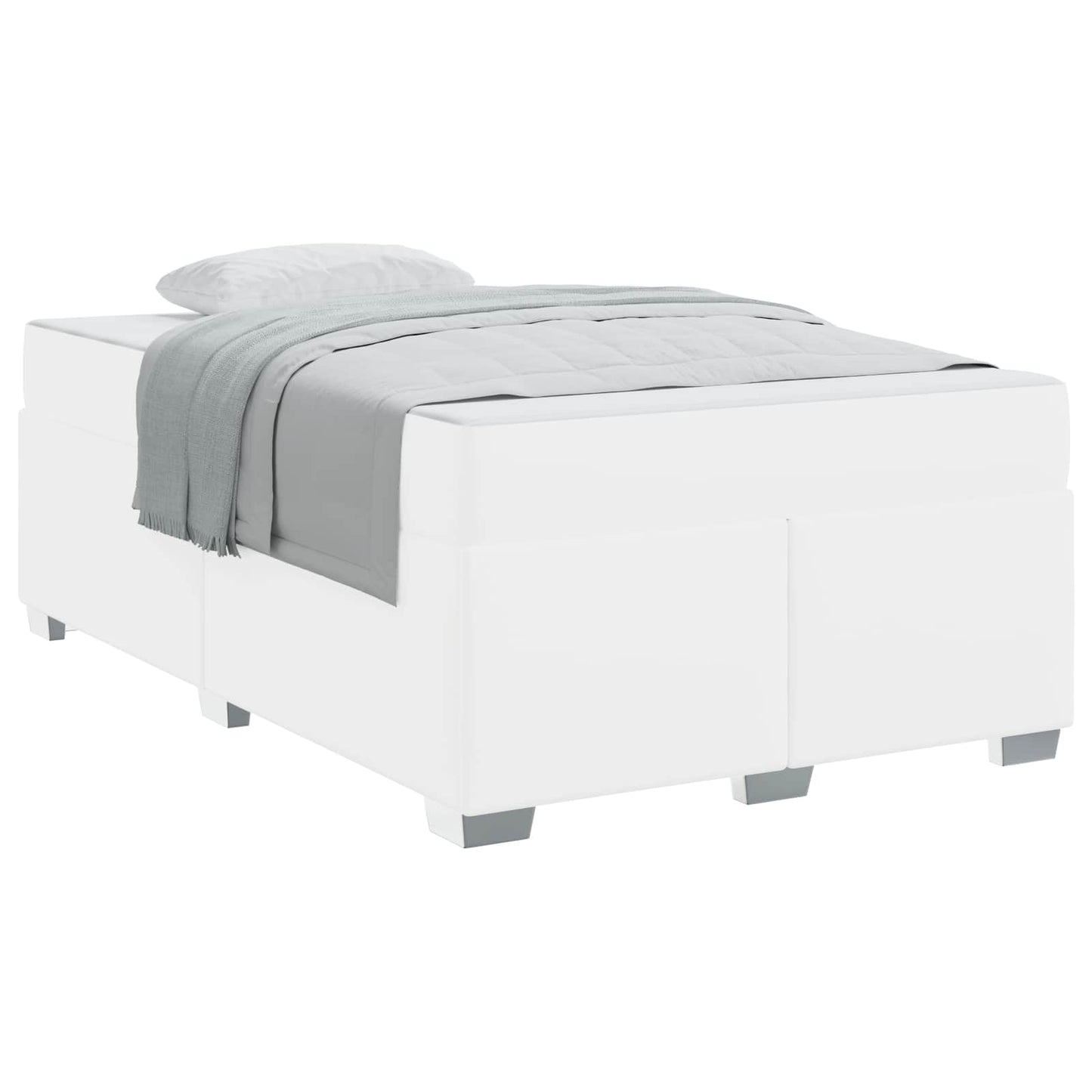 vidaXL Σκελετός Κρεβατιού με στρώμα Λευκό 120 x 190 cm ύφασμα