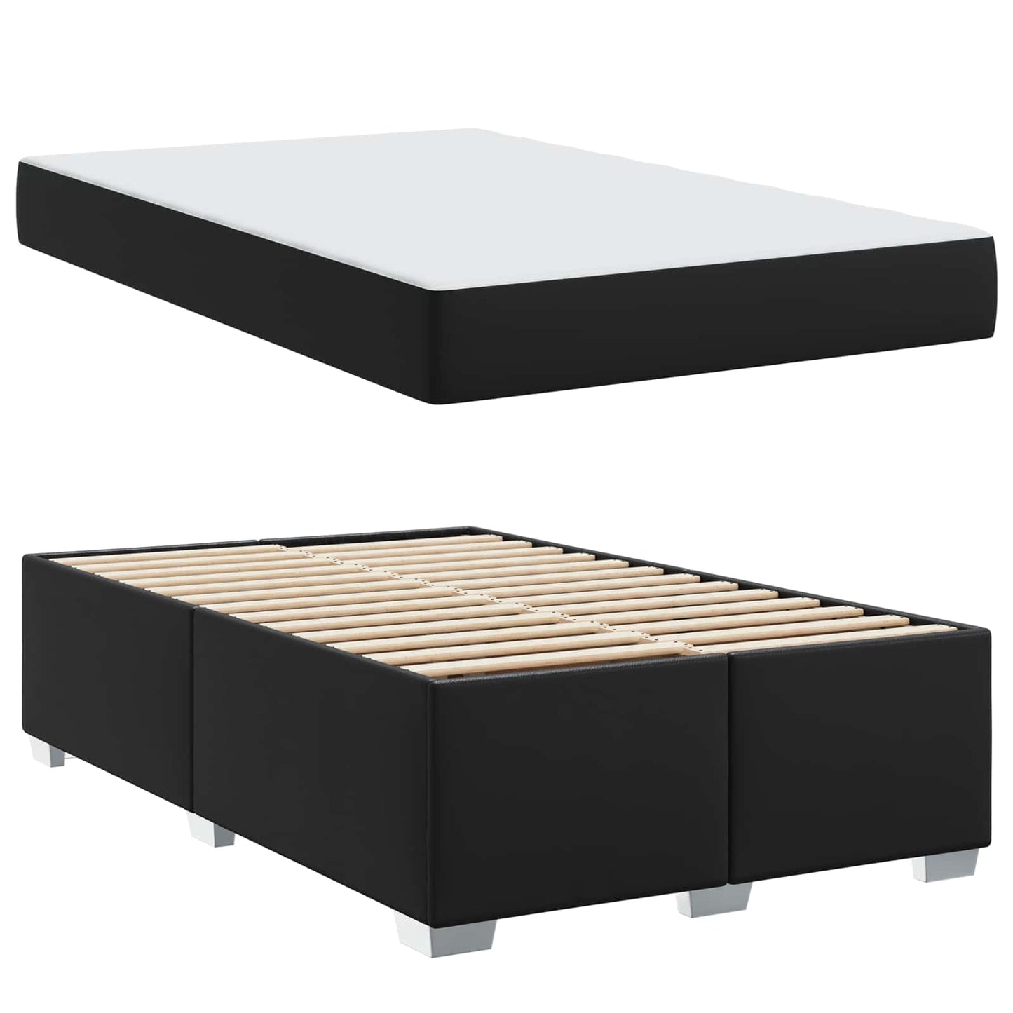 vidaXL Σκελετός Κρεβατιού με στρώμα Μαύρο 120 x 200 cm ύφασμα