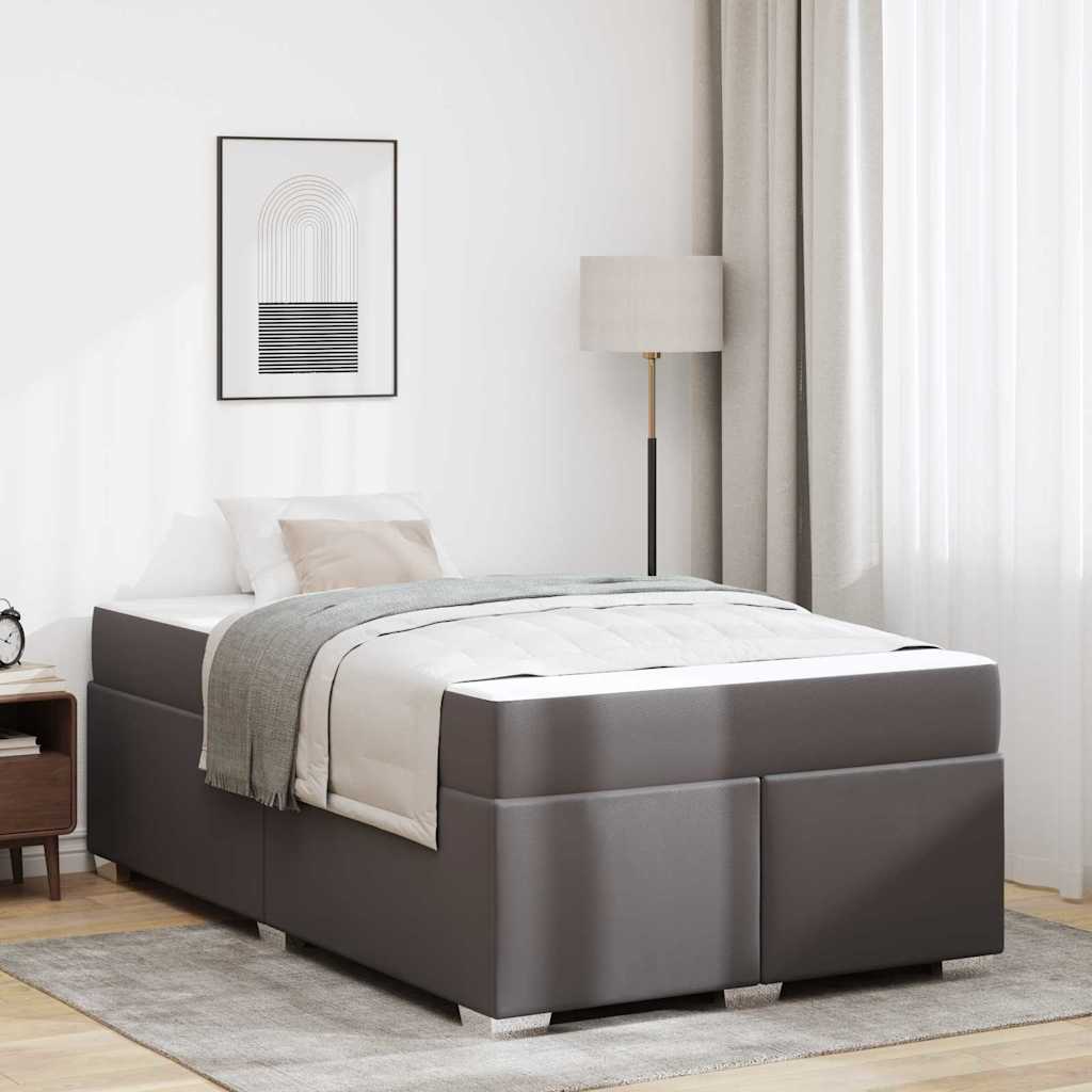 vidaXL Σκελετός Κρεβατιού με στρώμα Γκρι 120 x 200 cm ύφασμα