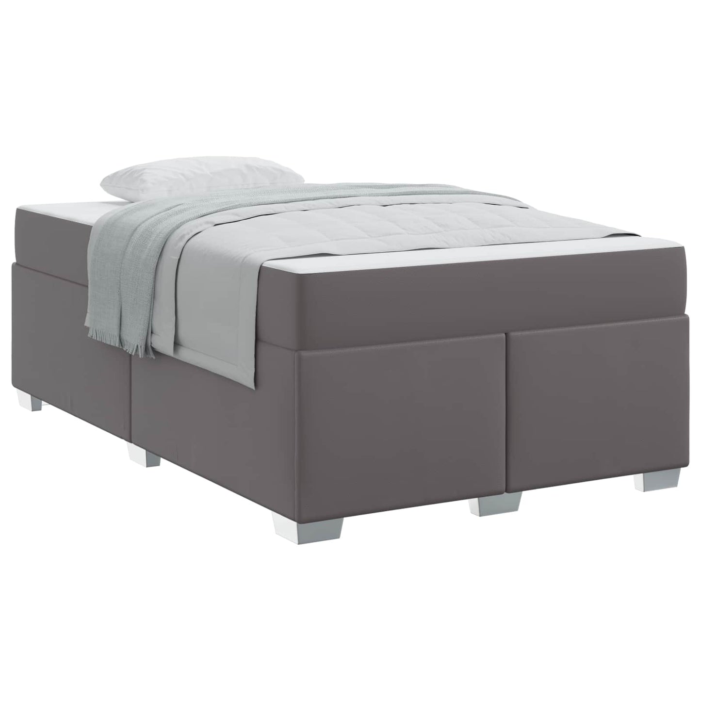 vidaXL Σκελετός Κρεβατιού με στρώμα Γκρι 120 x 200 cm ύφασμα