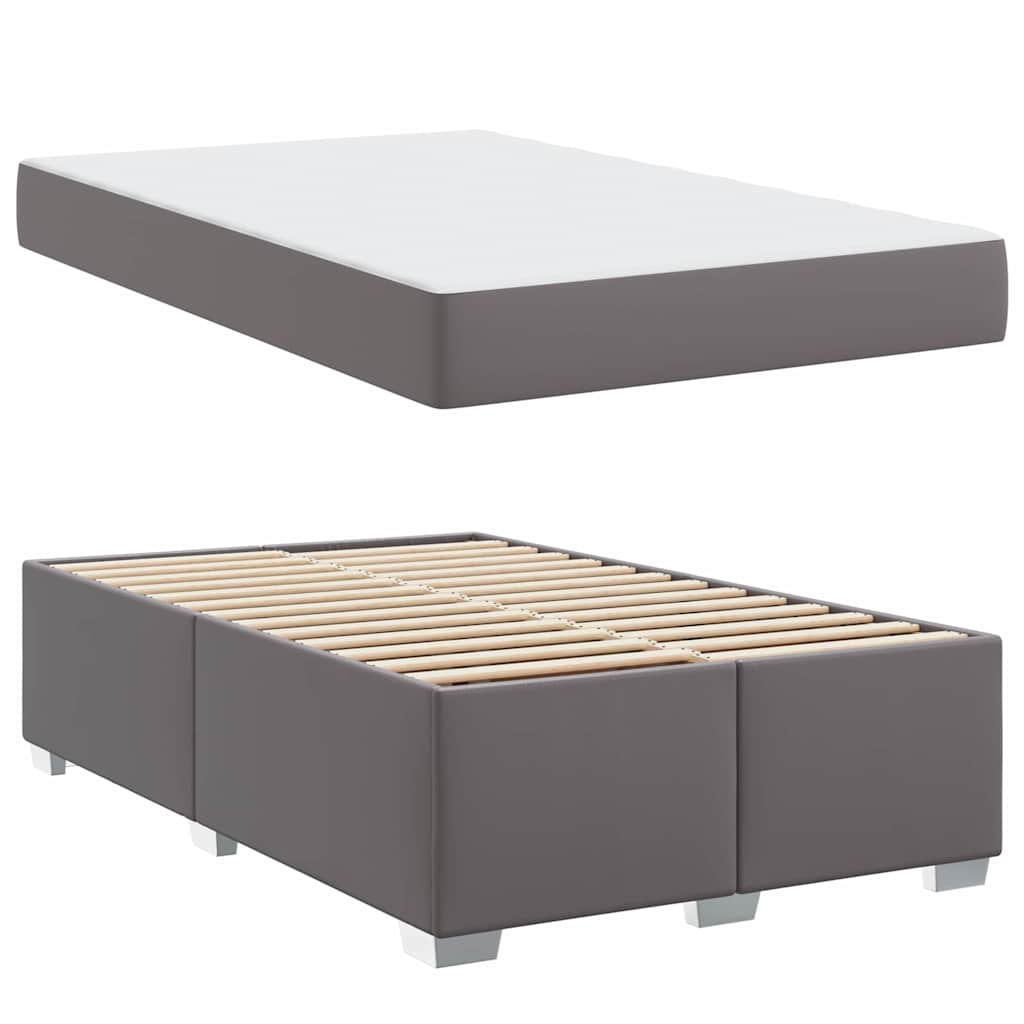 vidaXL Σκελετός Κρεβατιού με στρώμα Γκρι 120 x 200 cm ύφασμα