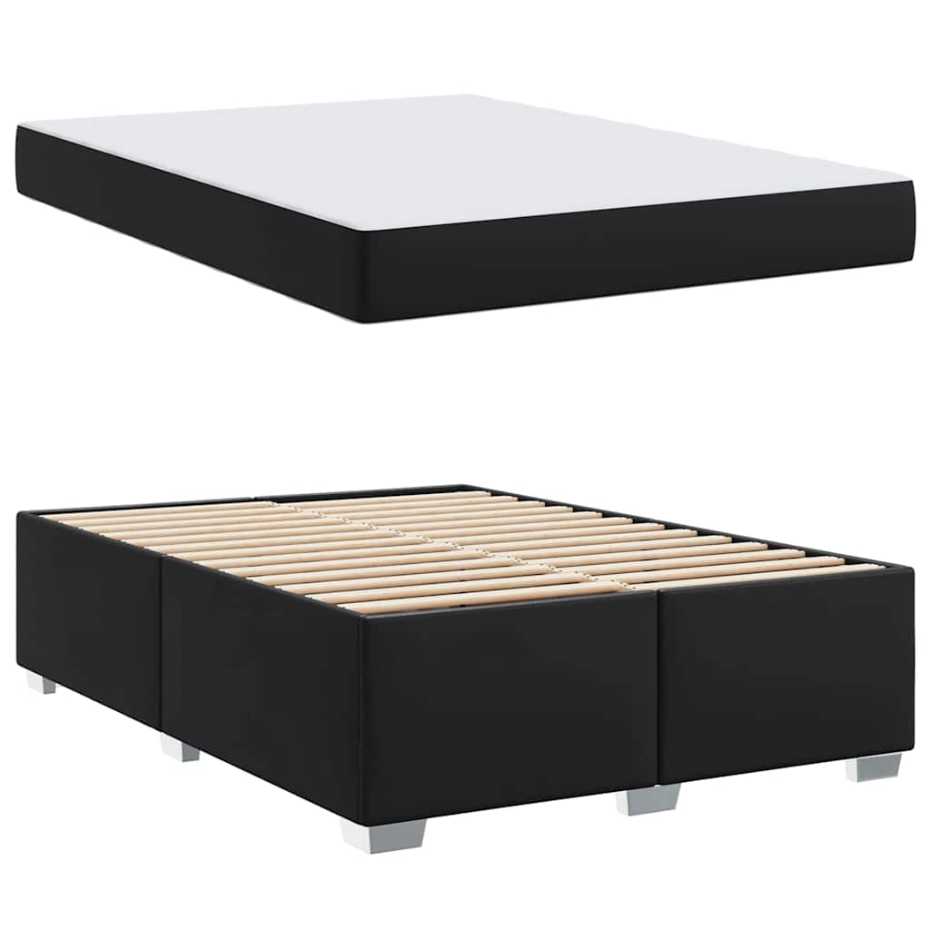 vidaXL Σκελετός Κρεβατιού Μαύρο 140 x 200 cm Τεχνητό δέρμα
