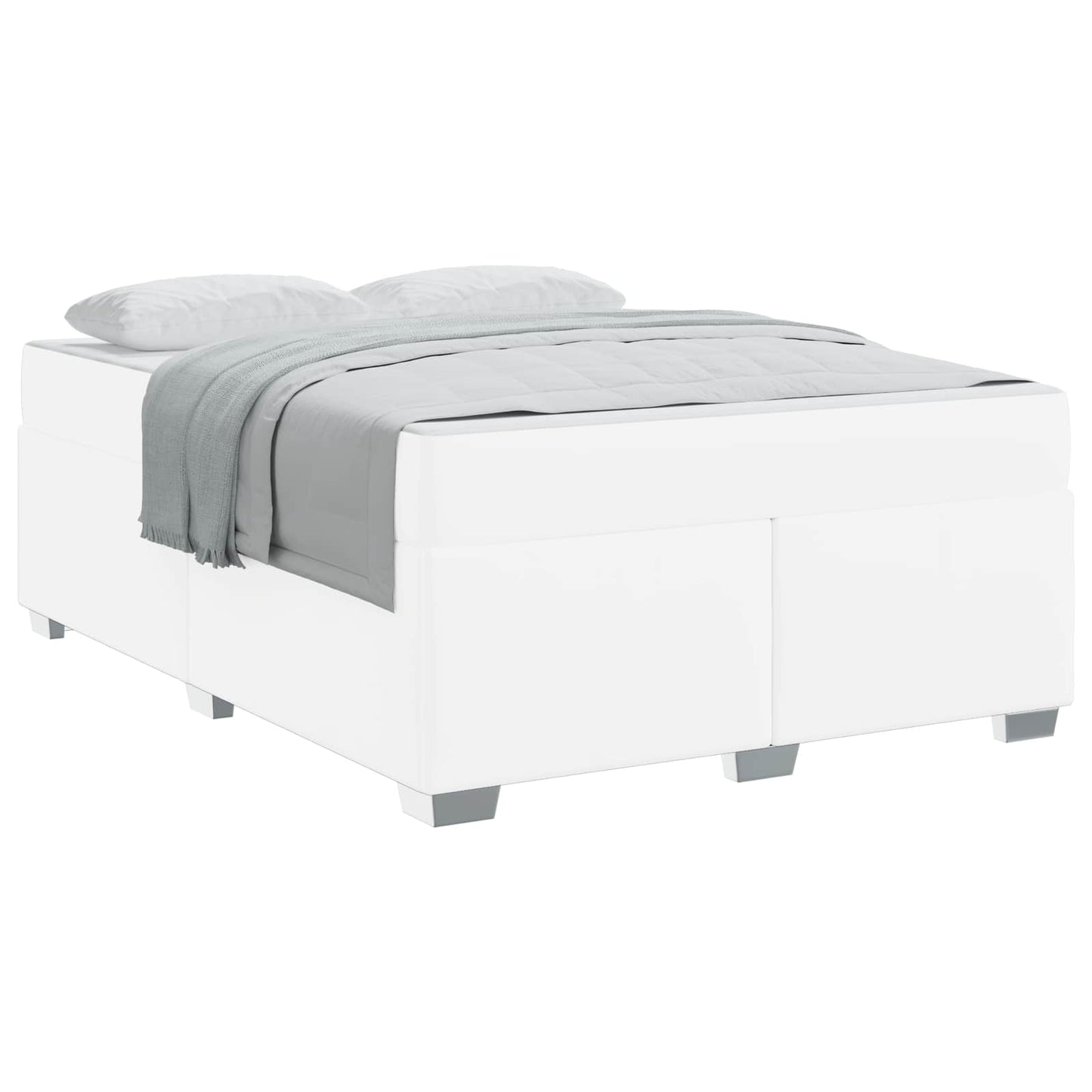 vidaXL Σκελετός Κρεβατιού με στρώμα Λευκό 140 x 200 cm ύφασμα