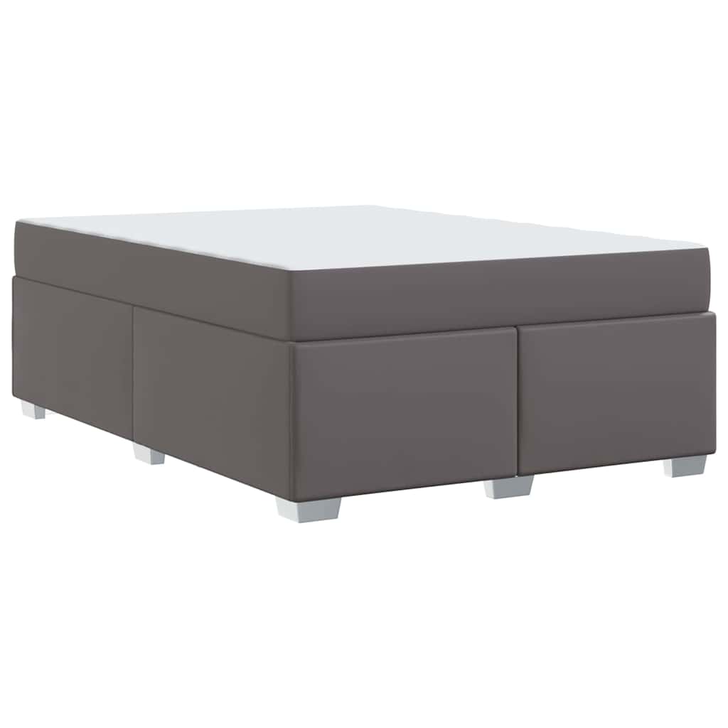 vidaXL Σκελετός Κρεβατιού με στρώμα Γκρι 140 x 200 cm ύφασμα