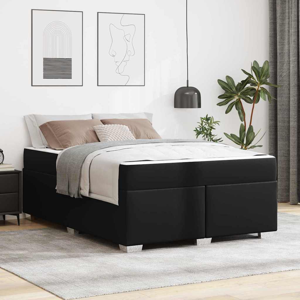 vidaXL Σκελετός Κρεβατιού Μαύρο 160 x 200 cm Τεχνητό δέρμα