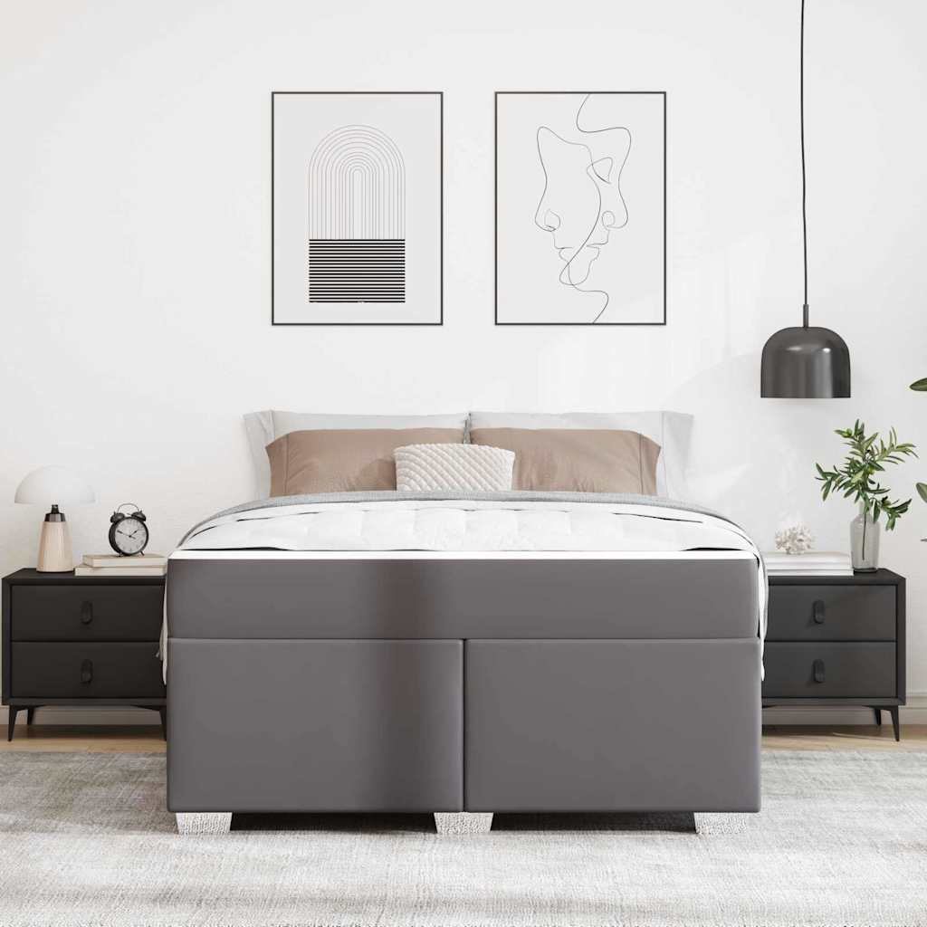 vidaXL Σκελετός Κρεβατιού με στρώμα Γκρι 160 x 200 cm ύφασμα