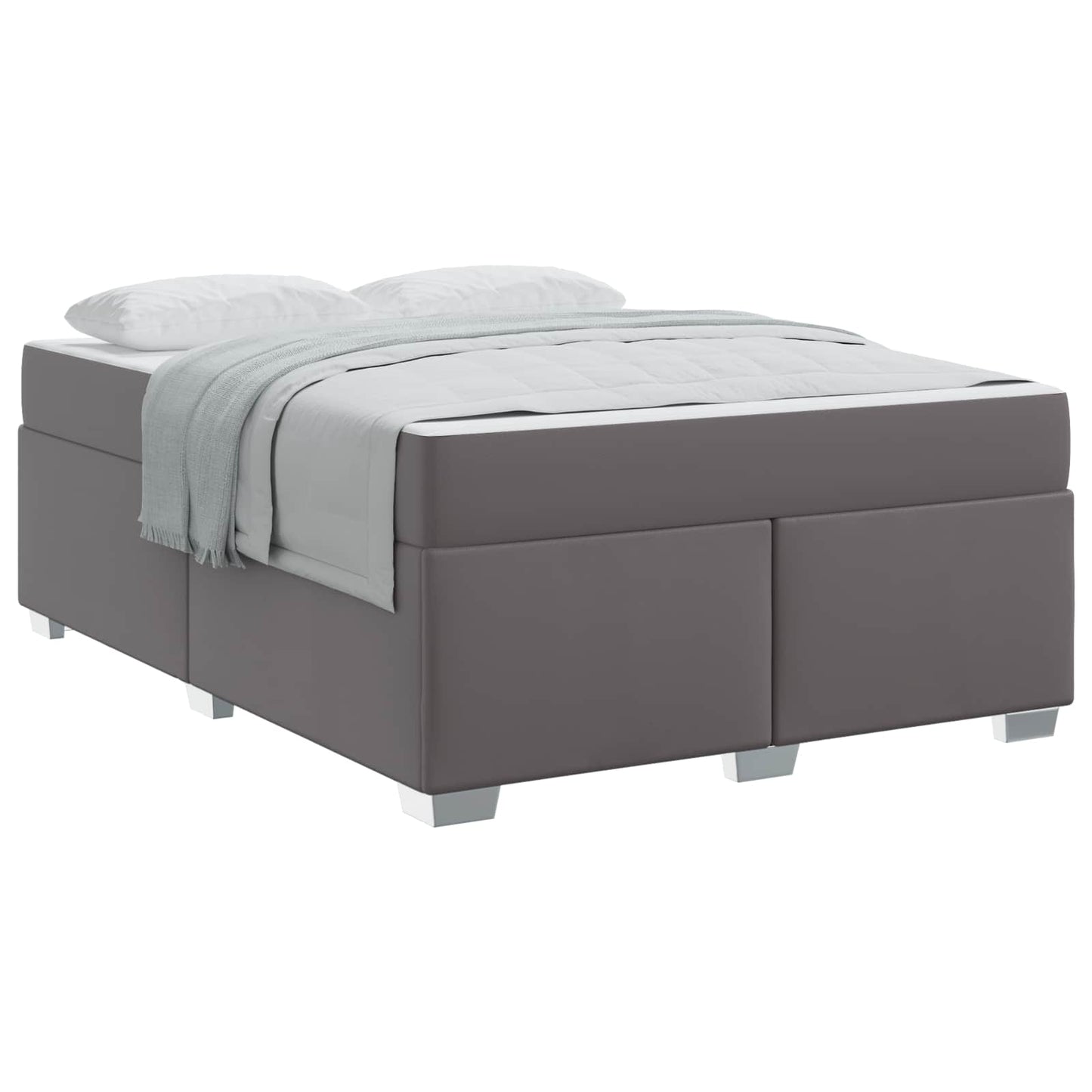 vidaXL Σκελετός Κρεβατιού με στρώμα Γκρι 160 x 200 cm ύφασμα