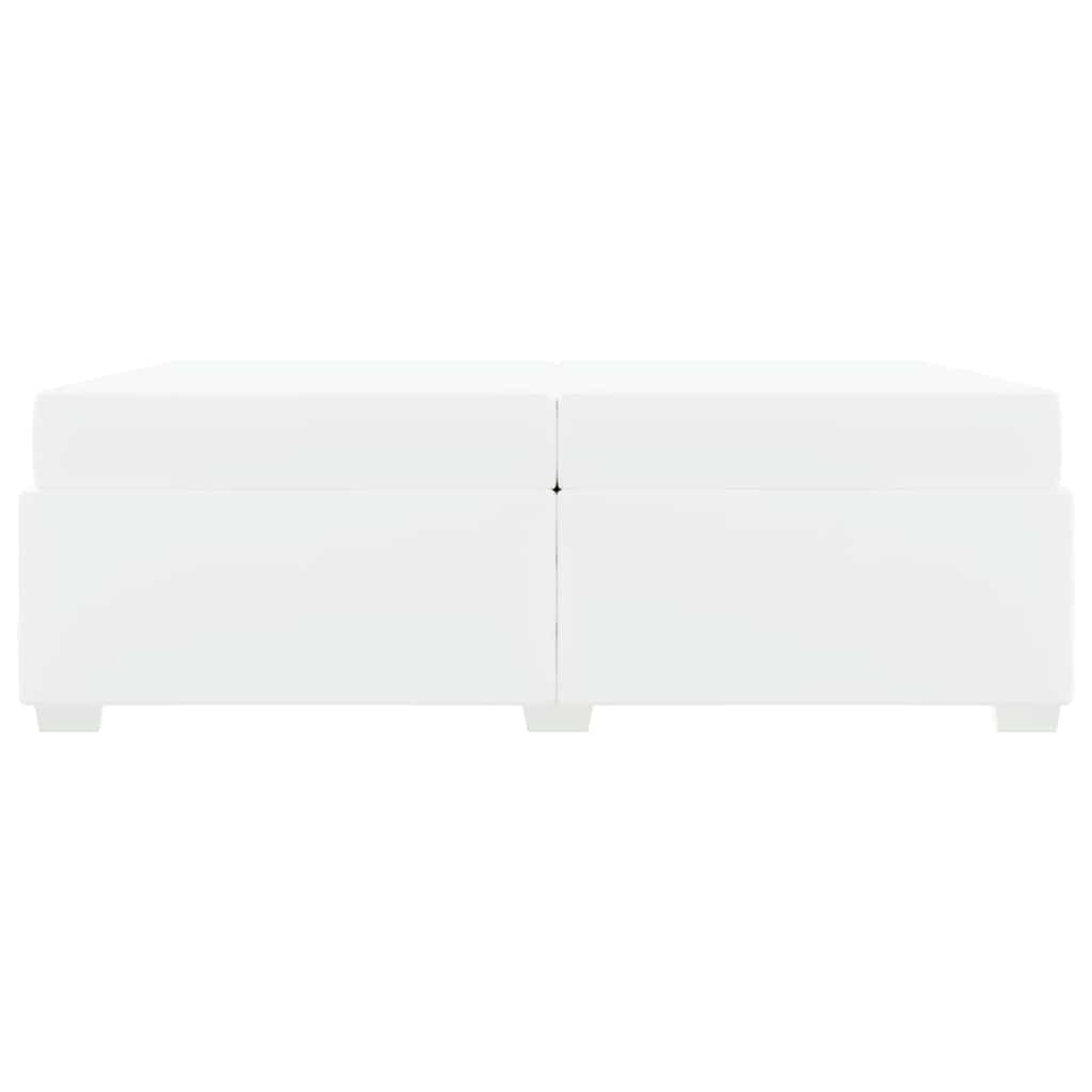 vidaXL Σκελετός Κρεβατιού με στρώμα Λευκό 200 x 200 cm ύφασμα