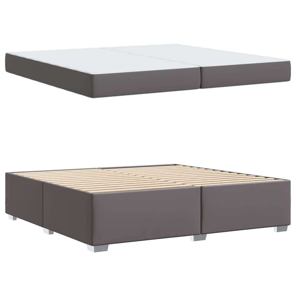 vidaXL Σκελετός Κρεβατιού με στρώμα Γκρι 200 x 200 cm ύφασμα