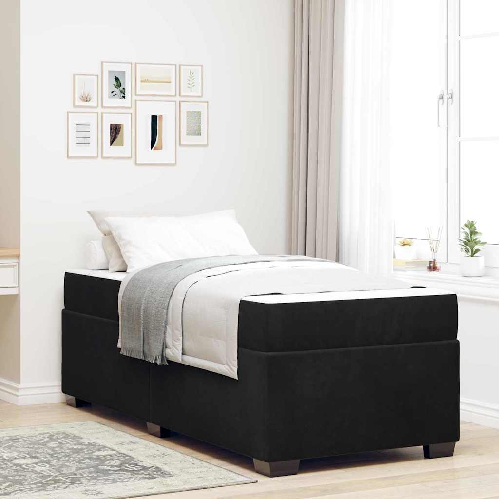 vidaXL Σκελετός κρεβατιού με στρώμα Μαύρο 80 x 200 cm Βελούδο