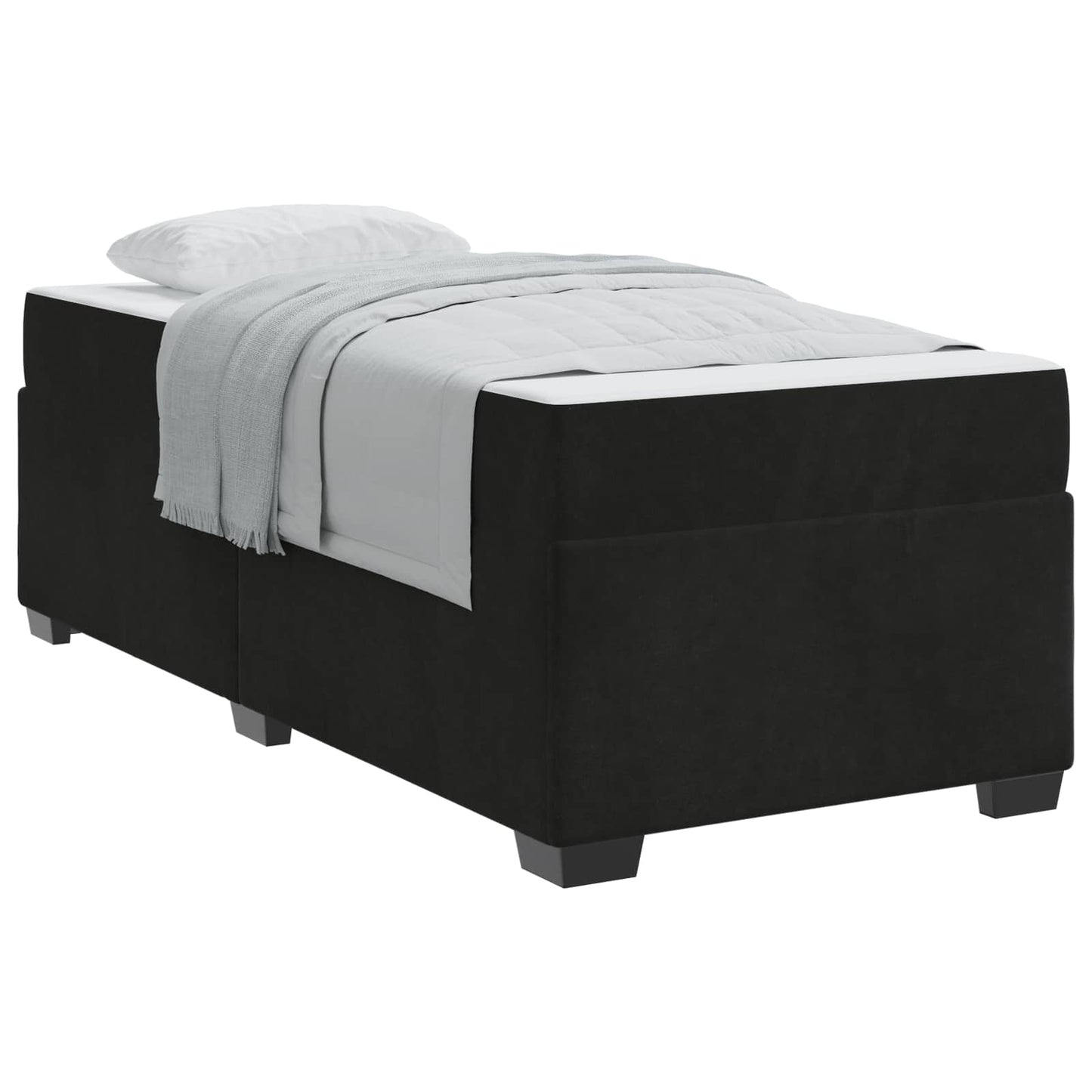 vidaXL Σκελετός κρεβατιού με στρώμα Μαύρο 90 x 190 cm Βελούδο